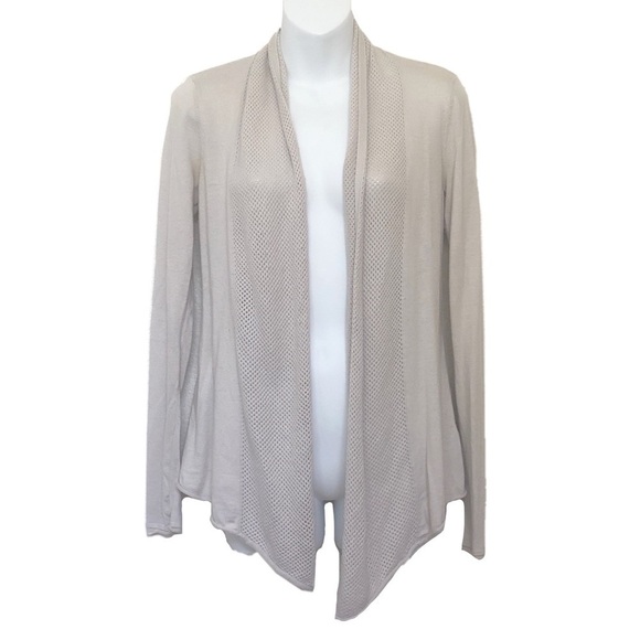Express Cream Fishnet Waterfall Blend Cardigan - Picture 1 of 8